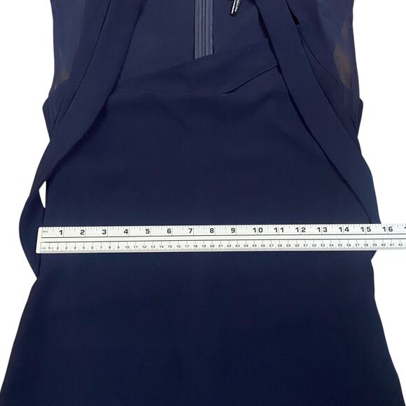 The Kooples Navy Blue Cut Out Cap Sleeve Sheath Mini Dress SZ S - Picture 9 of 12